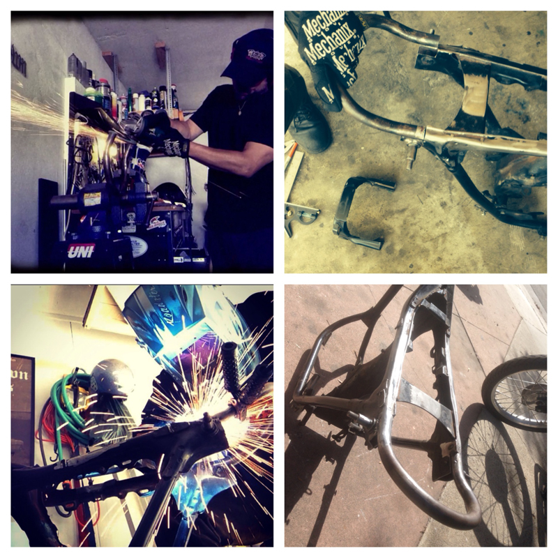 Scott Di Lalla fabricating his Cafe Racer